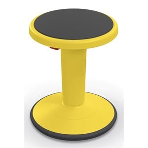 Pemberly Row 17-24&quot Plastic Hierarchy Height Adjustable Grow Tall Stool - Yellow