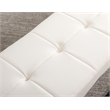 Pemberly Row Modern Tufted Metal Bench in White Faux Leather