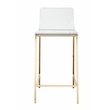Pemberly Row Silver Orchid Lind Acrylic Low Back Counter Stool In Gold