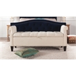 Pemberly Row Modern Tufted Roll Arm Storage Bench Sky Neutral