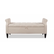 Pemberly Row Modern Tufted Roll Arm Storage Bench Sky Neutral