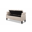 Pemberly Row Modern Tufted Roll Arm Storage Bench Sky Neutral