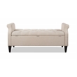 Pemberly Row Modern Tufted Roll Arm Storage Bench Sky Neutral