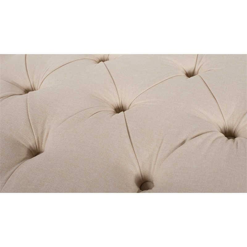 Pemberly Row Modern Tufted Roll Arm Storage Bench Sky Neutral