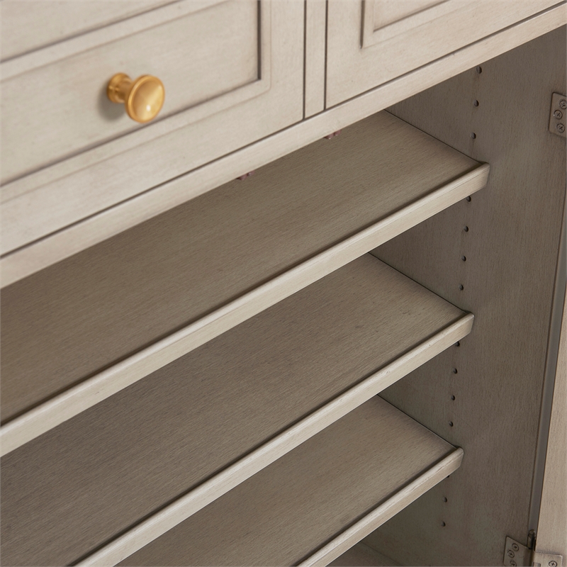 Pemberly Row Handpainted Entryway Storage Cabinet Grey Cashmere