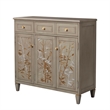 Pemberly Row Handpainted Entryway Storage Cabinet Grey Cashmere