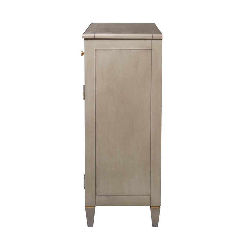 Pemberly Row Handpainted Entryway Storage Cabinet Grey Cashmere