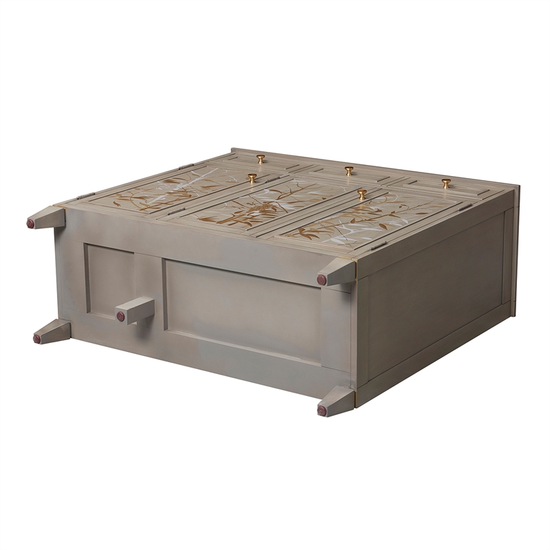 Pemberly Row Handpainted Entryway Storage Cabinet Grey Cashmere