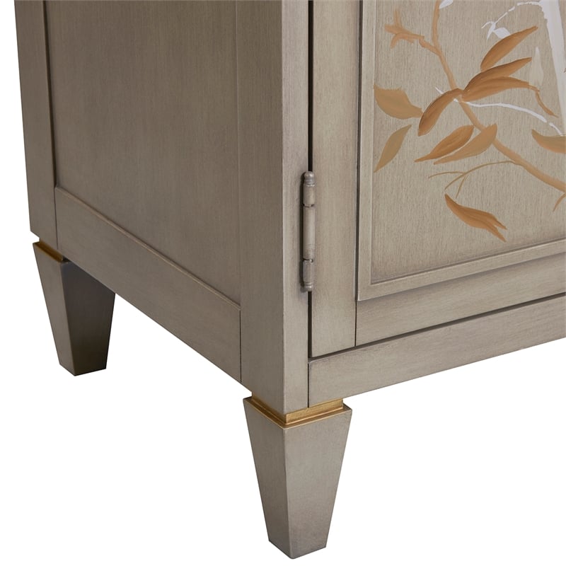 Pemberly Row Handpainted Entryway Storage Cabinet Grey Cashmere