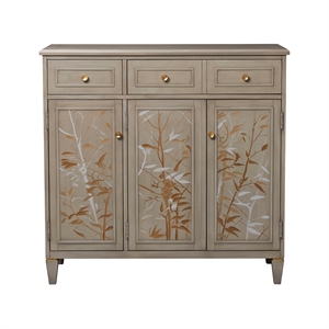 Pemberly Row Handpainted Entryway Storage Cabinet Grey Cashmere
