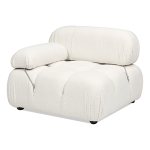 Pemberly Row 36&quot Modular Modern Lounge Arm Chair Ivory White Boucle