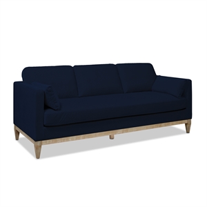Pemberly Row 84&quot Modern Farmhouse Sofa Dark Navy Blue Performance Velvet