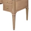 Pemberly Row Gold Accent 5-Drawer Wood Executive Desk Natural Brown Wood