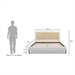 Pemberly Row Upholstered Cane Back Platform Bed King Eggshell White Linen