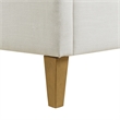 Pemberly Row Upholstered Cane Back Platform Bed King Eggshell White Linen