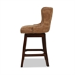 Pemberly Row Tufted High-Back 360 Swivel Counter-Height Barstool Tan Brown