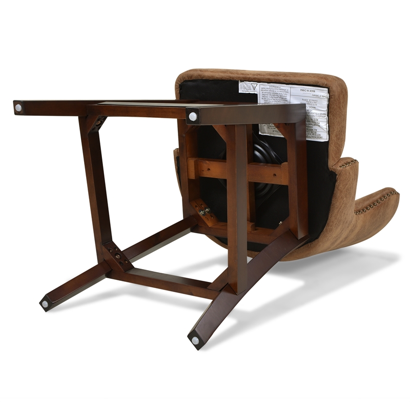 Pemberly Row Tufted High-Back 360 Swivel Counter-Height Barstool Tan Brown