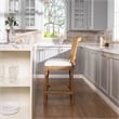 Pemberly Row Modern Rattan Wicker Counter Bar Stool in White