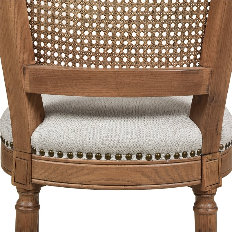 Pemberly Row Modern Rattan Wicker Counter Bar Stool in White