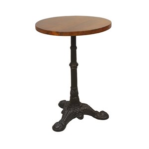 Pemberly Row Contemporary Accent Table in Chestnut and Black
