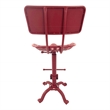 Pemberly Row Contemporary Tractor Seat Stool with Back in Red