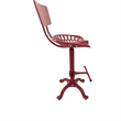 Pemberly Row Contemporary Tractor Seat Stool with Back in Red