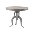 Pemberly Row Contemporary Adjustable Crank Accent Table in Whitewash