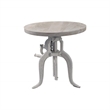 Pemberly Row Contemporary Adjustable Crank Accent Table in Whitewash