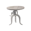 Pemberly Row Contemporary Adjustable Crank Accent Table in Whitewash