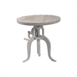 Pemberly Row Contemporary Adjustable Crank Accent Table in Whitewash