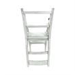 Pemberly Row Contemporary Antique Folding Library Ladder Chair in White