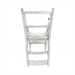 Pemberly Row Contemporary Antique Folding Library Ladder Chair in White