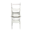 Pemberly Row Contemporary Antique Folding Library Ladder Chair in White