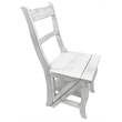 Pemberly Row Contemporary Antique Folding Library Ladder Chair in White