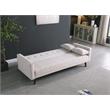 Pemberly Row Contemporary Convertible Sleeper Sofa with Pillows in Beige
