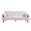 Pemberly Row Contemporary Convertible Sleeper Sofa with Pillows in Beige