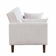 Pemberly Row Contemporary Convertible Sleeper Sofa with Pillows in Beige