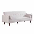 Pemberly Row Contemporary Convertible Sleeper Sofa with Pillows in Beige