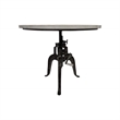 Pemberly Row Contemporary Adjustable Crank Table in Natural Driftwood/Aged Iron