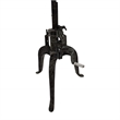 Pemberly Row Contemporary Adjustable Crank Table in Natural Driftwood/Aged Iron