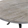 Pemberly Row Contemporary Adjustable Crank Table in Natural Driftwood/Aged Iron