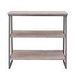 Pemberly Row Stepped Tier Bookshelf in Roughsawn Oak/Gunmetal Gray