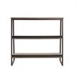 Pemberly Row Stepped Tier Bookshelf in Roughsawn Oak/Gunmetal Gray