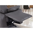 Pemberly Row Manual Faux Leather Recliner Couch Reclining Arm Chair in Gray