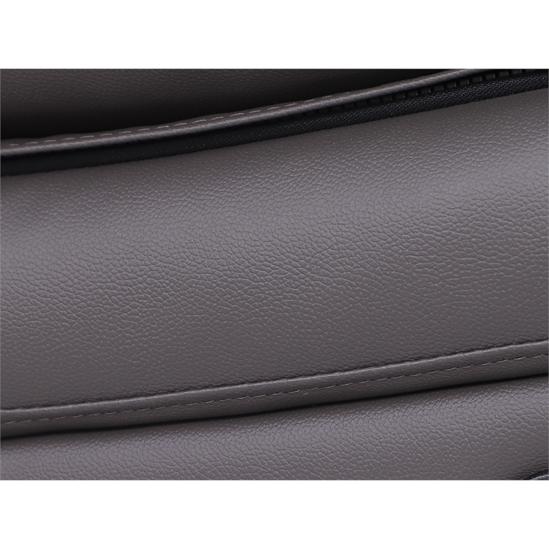 Pemberly Row Manual Faux Leather Recliner Loveseat Sofa w/ Drink Holder in Gray