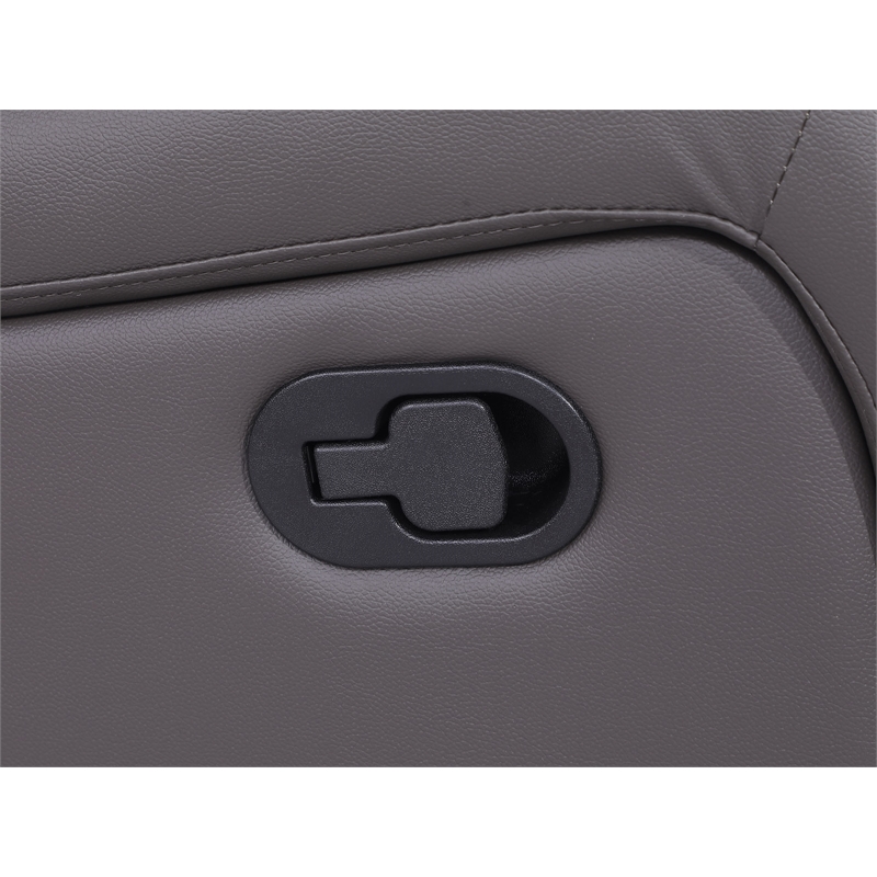 Pemberly Row Recliner Sofa Faux Leather 3 Pieces Manual Recliners Couch Set Gray