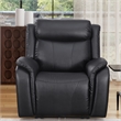 Pemberly Row Leather Recliner Arm Chair Power Reclining Sofa Chair in Black
