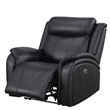 Pemberly Row Leather Recliner Arm Chair Power Reclining Sofa Chair in Black