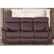 Pemberly Row Power Recliner Sofa Leather 3 Seater Theater Couch in Brown