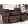 Pemberly Row Power Recliner Sofa Leather 3 Seater Theater Couch in Brown